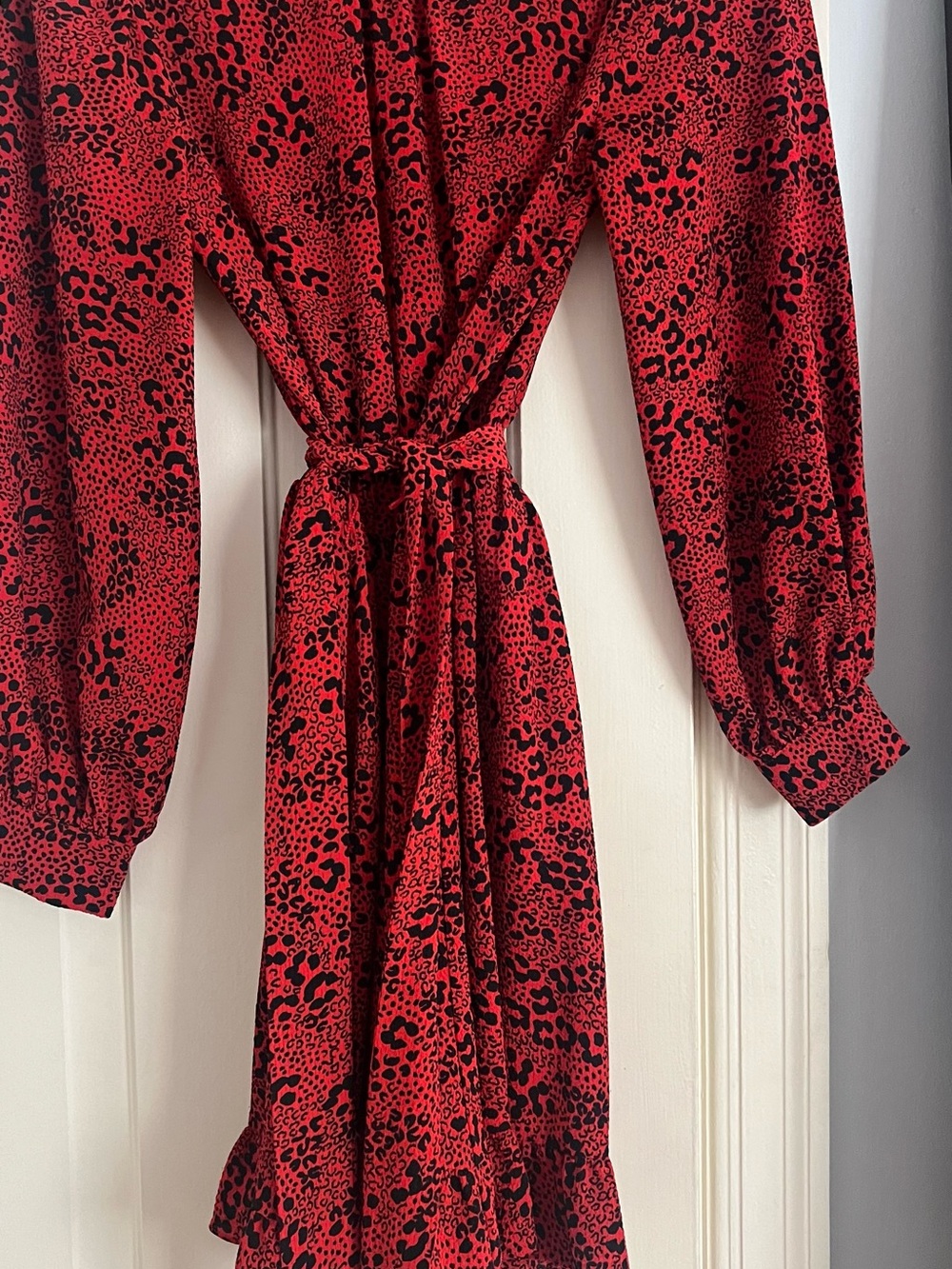 Heritage Red and Black Mini Dress - Animal Print